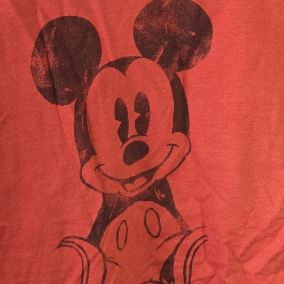 Red Disney Mickey Mouse Distressed Graphic French Terry Sweatshirt Women Small - Picture 2 of 4